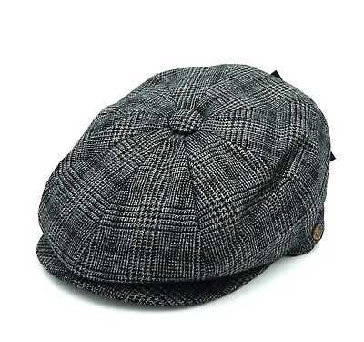 Epoch 8-Panel Gray Houndstooth Newsboy Hat | 100% Wool | Stylish And Versatile • $22.99