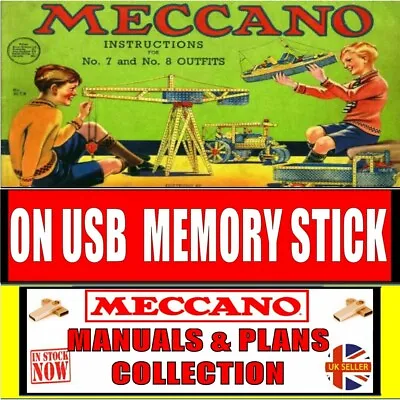 400+ Meccano Manuals Leaflets Projects Build Plans Collection 1906-89 USB STICK • £14.70