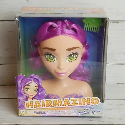 Hairmazing Mini Styling Head Purple Hair With Comb Fun Styling Head NEW • $8