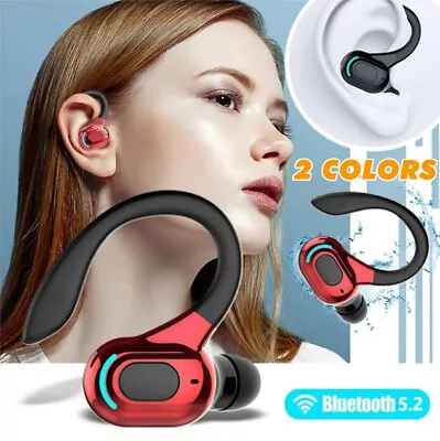 Bluetooth 5.2 Headset Wireless Earbuds Earphones Stereo Headphones Ear Hook USA • $6.79
