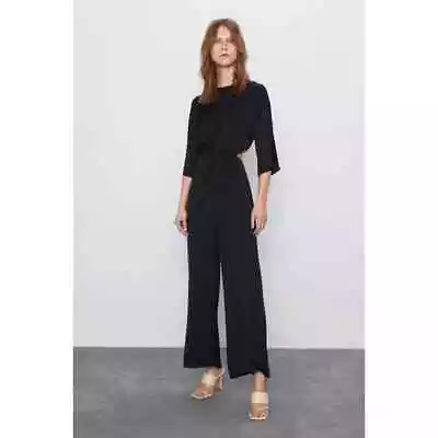 NWT Zara Cut Out Jumpsuit In Black Size Large • $40