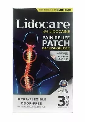 $83.89 • Buy Blue Emu Lidocare Pain Relief Patch For Back And Shoulder Odor-Free 3 Ct 6 Pack