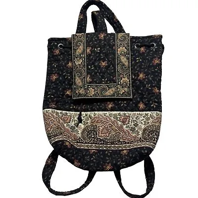 Vera Bradley Black Walnut Backpack Vintage Retired 90s • $22