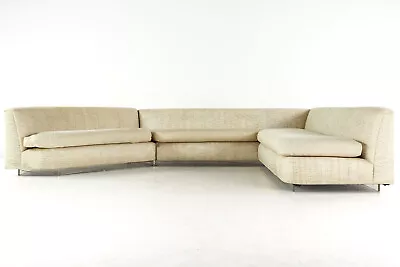 Phyllis Morris Mid Century Illuminated Lucite Base Sectional Sofa • $10695