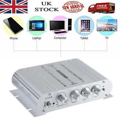 12V 2.1Channel Hi-Fi Stereo Audio Amplifier Amp Subwoofer Car Motorcycle Home • £16.22