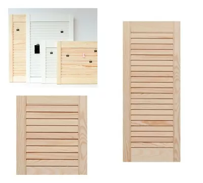 Open Louvre Door Vented  Slatted Natural Pine Wardrobe & Cabinet Doors • £14.99