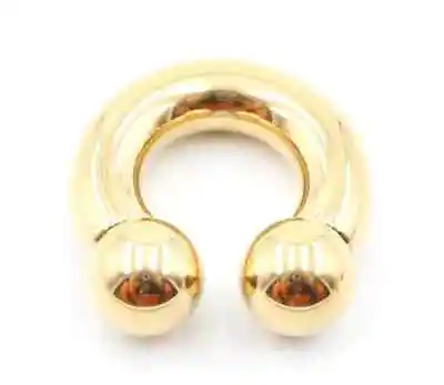 12g-00g GOLD Heavy Gauge Horseshoe Ring Bar Big Ear Weight CBB Prince Albert PA • $14.73