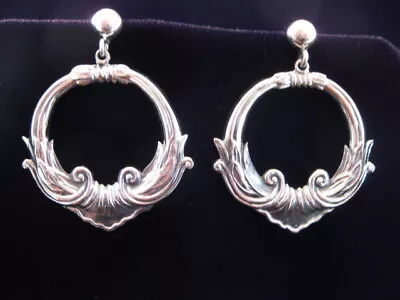 Margot De Taxco Art Nouveau Earrings 950 Silver Tr-114 Melesio Rodriguez Mexico • $145.65