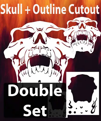 Skull 15 Airbrush Stencil Large Small Or Double Set Spray Vision Template • $16.98