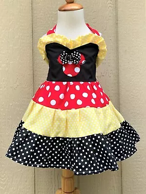 Girlscustom Boutique Red Polka Dot  Birthday  Minnie Mouse Sweetheart Dress • $38.99