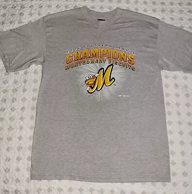 Montgomery Biscuits MiLB 2006 Southern League Champions T Shirt Size Med 38-40 • $21.99