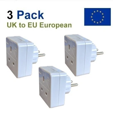 £6.98 • Buy 3 X UK To EU European 2 Pin Travel Adaptor Plug Converter Europe