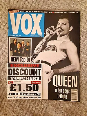 £6.95 • Buy Freddie Mercury Cover VOX Magazine #17 Feb 1992~R.E.M Interview~The Troggs~Texas