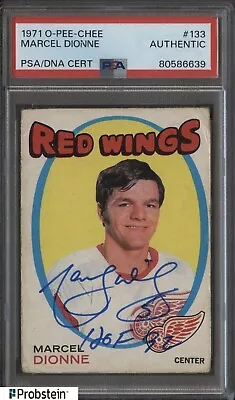 Marcel Dionne Signed 1971 O-Pee-Chee OPC Hockey #133 AUTO Red Wings PSA/DNA • $34