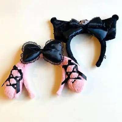 Sanrio Headband My Melody Kuromi Ribbon Pink Black Puroland Midnight Melokuro • $51.35