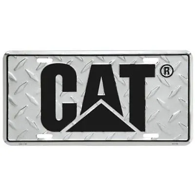 Caterpillar CAT Equipment Diamond Plated Silver Aluminum Truck License Plate • $18.95