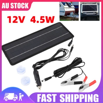 $25.88 • Buy 4.5W Solar Panel Kit 12V Backup For Car Battery Charger Portable Waterproof RV
