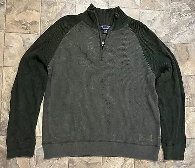 Polo Jeans Co Ralph Lauren Sweater Mens X-Large Military Green Knit 1/4 Zip • $14