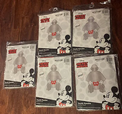 Disney Mickey Mouse Poncho Vinyl Minnie Mickey Youth One-Size Jerry Leigh X5 • $36.99