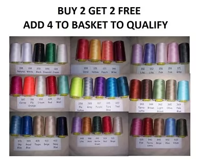 £4.95 • Buy Overlocking Thread  5000 Yard Cones Polyester - Industrial & Home Sewing Machine