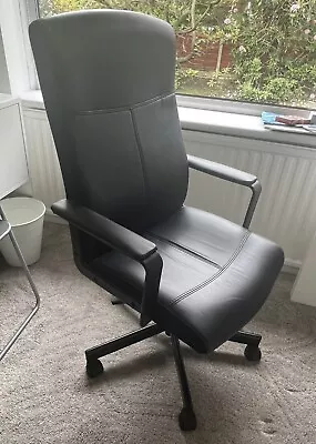 IKEA Black Leather Desk Chair • £50