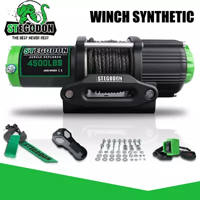 ST Electric Winch 4500LB 12V Synthetic Rope  ATV UTV Offroad 4WD Towing Trailer • $149.90