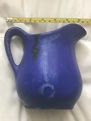 Vintage Mccarty Pottery -mississippi Mud- Signed-pitcher 7 -cobalt Blue • $275