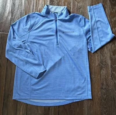 Vineyard Vines Large Men's Light Blue 1/4 Zip Pullover Performance Golf Logo • $17.97