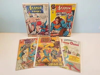 DC Comics 5 Book LOT - Action Comics  Worlds Finest - Batman / Joker 60's  70's • $40.04