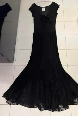 Vintage Chanel Long Dress One Piece Women Size 38 Black Very Rare Item • $1298