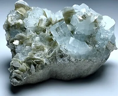 Aesthetic Aquamarine On Muscovite Cluster Specimen From Skardu @pak • $170.15