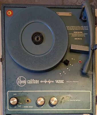 Rheem Califone 1420C Portable Record Player Solid State Vintage Works • $50