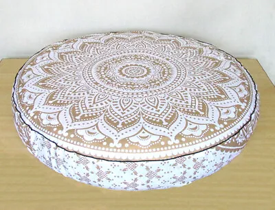 £25.19 • Buy Indian Round Floor Pillow Cushion Cover Cotton Large New Meditation Pouf