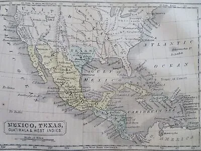 Mexico Texas As Republic Shape Gold Region United States 1859 Boynton Mini Map • $120