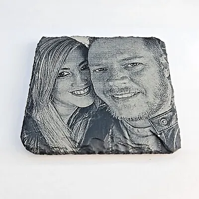 Laser Engraved  Picture Slate Personalised Coasters Images Branding Gift Idea • $12.43