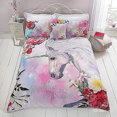 Sparkle & Shine Horse Duvet Quilt Cover Bedding Set Single Double King  • £13.45