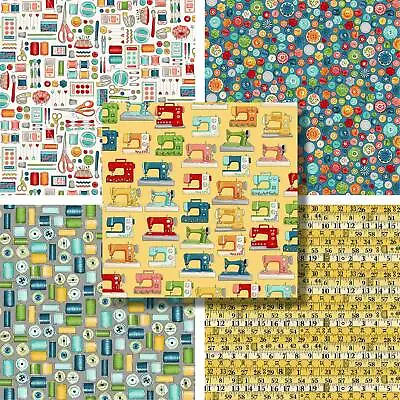 SEWING ROOM COTTON FABRIC RANGE By Makower * Quilting * Craft * Dressmaking • £4.72