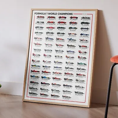 F1 World Champions Poster Print 2023 - Formula One Poster - F1 Wall Art • £11.99