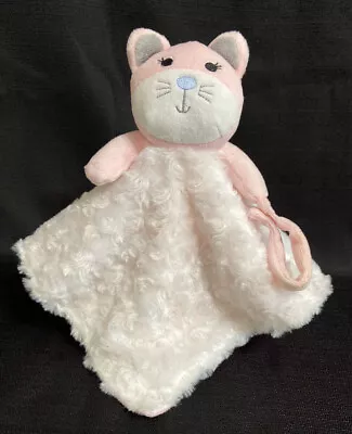 Vitamins Baby Pink White Cat Kitten Lovey Security Blanket Paci Holder • $8.50