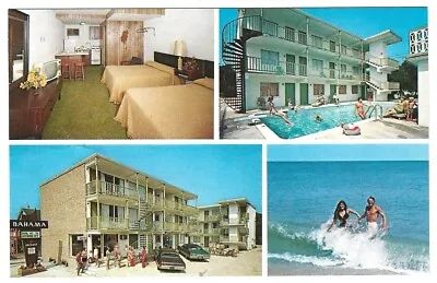 MYRTLE BEACH SC Postcard BAHAMA MOTEL/OCEAN BLVD Swimming Pool SOUTH CAROLINA • $5.95