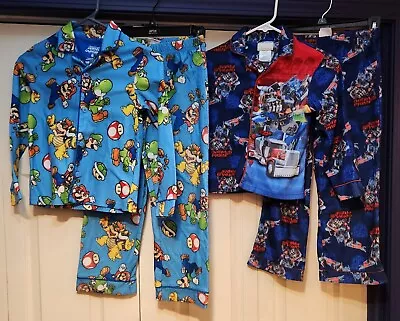 Boys Size 8 Pajama Sets Super Mario And Transformers (2 Sets) • $7.95