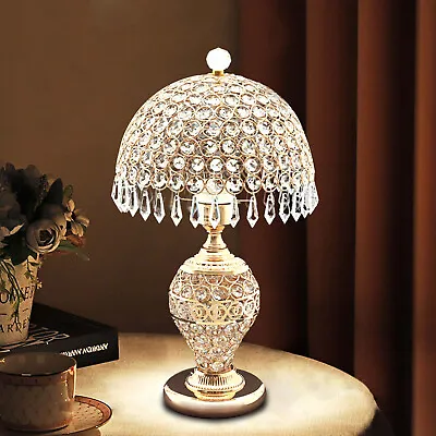 Crystal Table Lamp Bedside Desk Lamp Nightstand Lamp Living Room Bedroom Lamp • $76