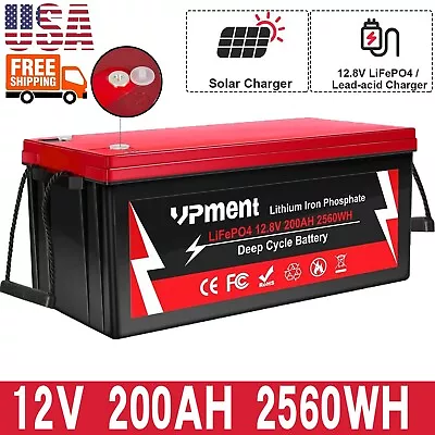 12V 200Ah Deep Cycle Lithium Battery LiFePO4 Rechargeable For Solar RV Off-grid • $400.99