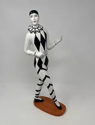 Vintage  Harlequin Clown  Wood? Chalk? Pierrot  16  Figurine Rare • $19