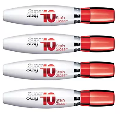 Maybelline New York Superstay 10 Hour Stain Gloss Cool Coral 0.35 Oz (4 Pack) • $11.99