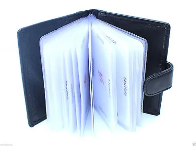 Men Women Real Leather 24 Slots Credit Card ID Card Visiting Card Holder Wallet • £4.49