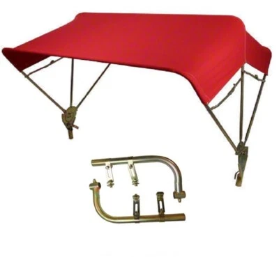 $319.95 • Buy Red 3 Bow 48  Tractor Umbrella Buggy Top Complete W/ Fender Mounts JBT3 406122 -