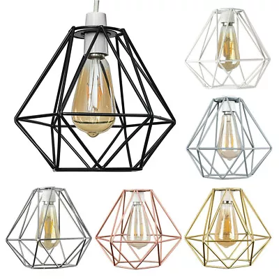 Ceiling Light Shade Geometric Pendant Lampshade Lamp Industrial Cage Vintage LED • $16.41