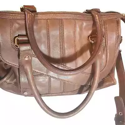 Junior Drake Women's Satchel And Shoulder Leather Bag Caroline Caramel Pre-Owned • $29.98