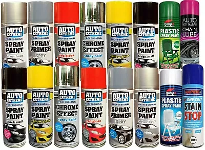 All Purpose Spray Paint Aerosol Primer Matt Gloss Metallic Wood Plastic Car Van  • £8.38